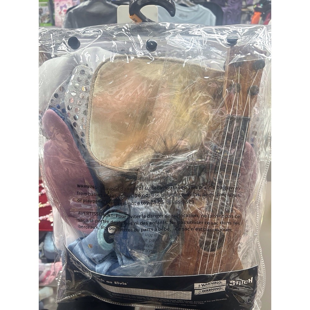 Disney Elvis Stitch Eukele Adult Jumpsuit Costume Sz Small / Med New - Picture 3 of 3